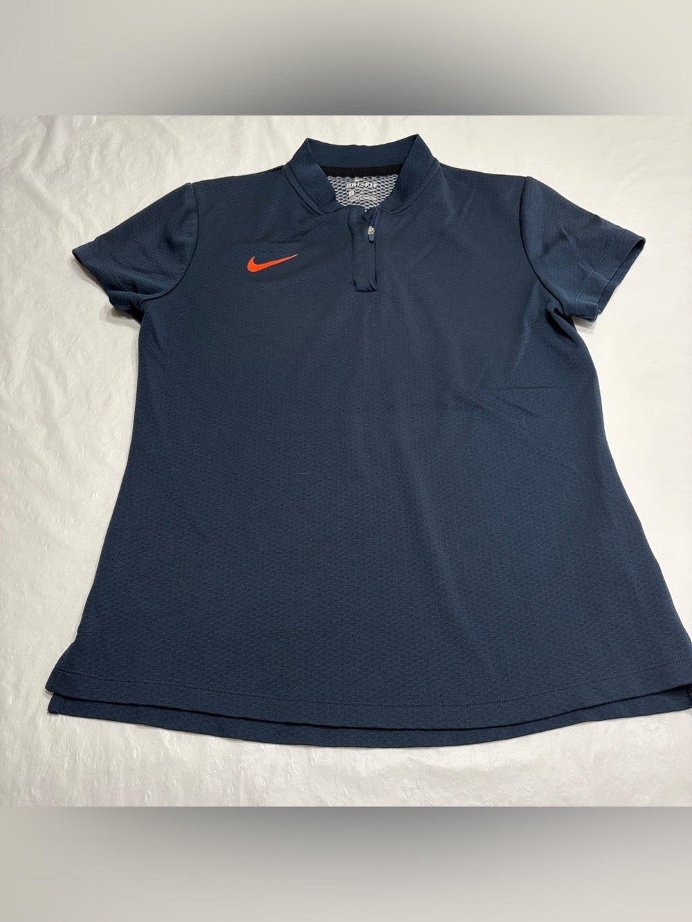 Nike Dri Fit Navy Blue Short Sleeve 1/4 Zip Polo Shirt Women’s Medium